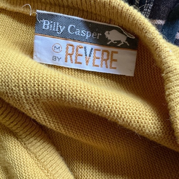 Vintage 60s gold grandpa sweater - Picture 4 of 11